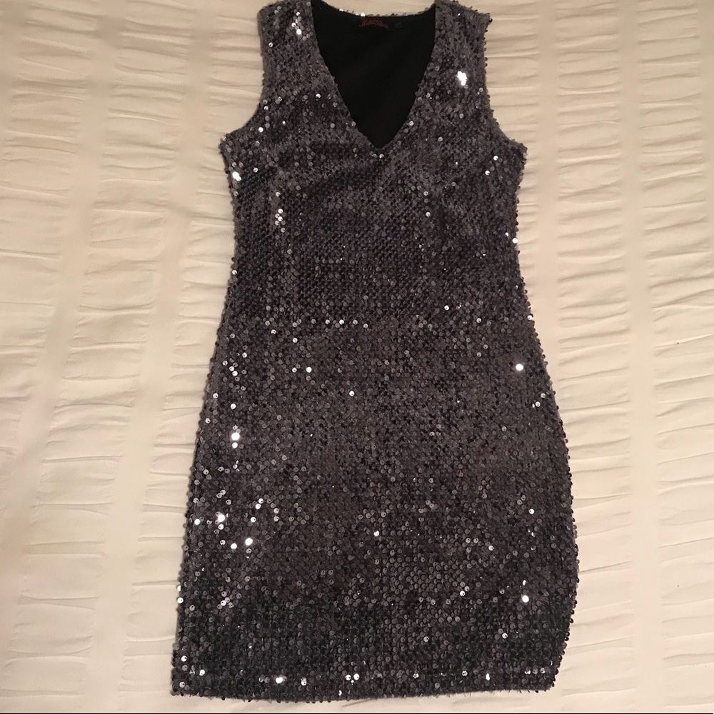 XS sequined Gray Dress